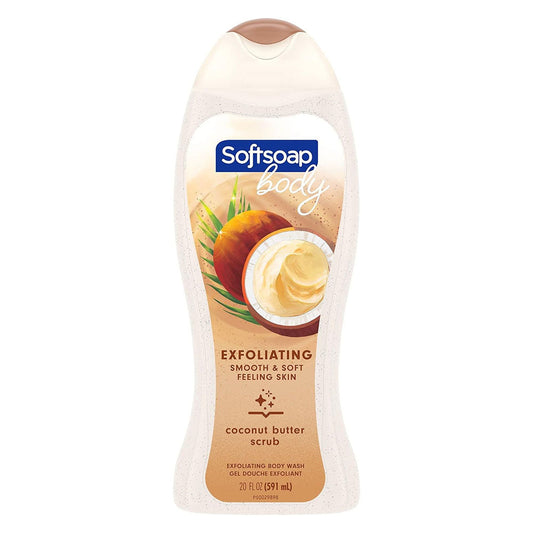Softsoap Body Wash Exfoliating Scrub, Coconut Butter Scent, 20 Oz