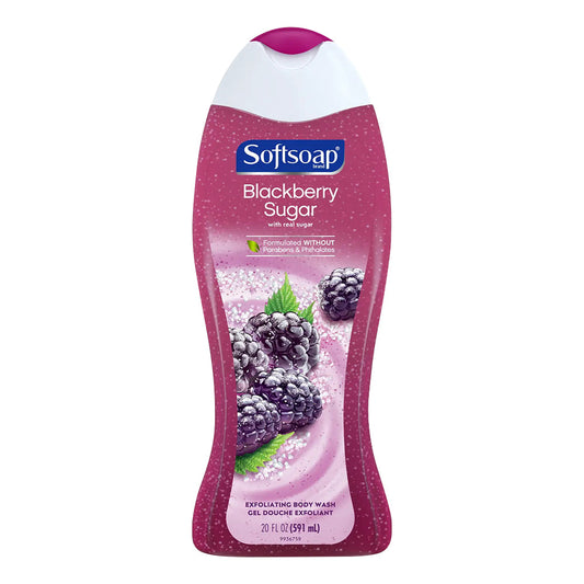 Softsoap Exfoliating Body Wash - Blackberry Sugar Scrub - 20 Fl Oz