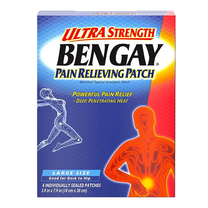Bengay Ultra Strength Pain Relieving Patches Large Size 4 Each