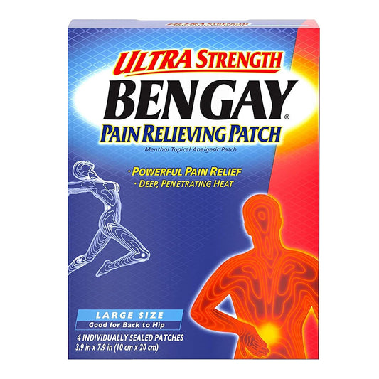 Bengay Ultra Strength Pain Relieving Patches Large Size 4 Each