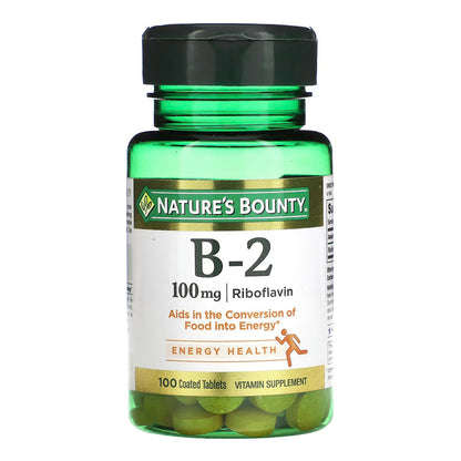 Nature'S Bounty Vitamin B-2 100 Mg, 100 Coated Tablets