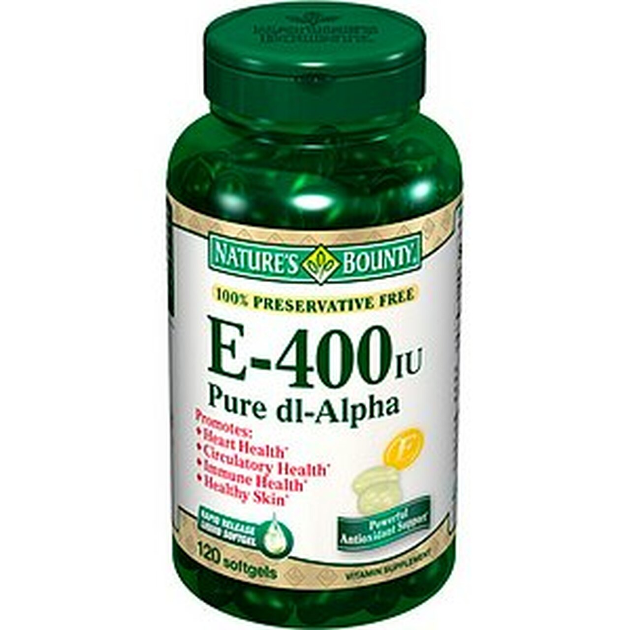 Nature'S Bounty Vitamin E Pure Dl-Alpha 400 Iu Softgels