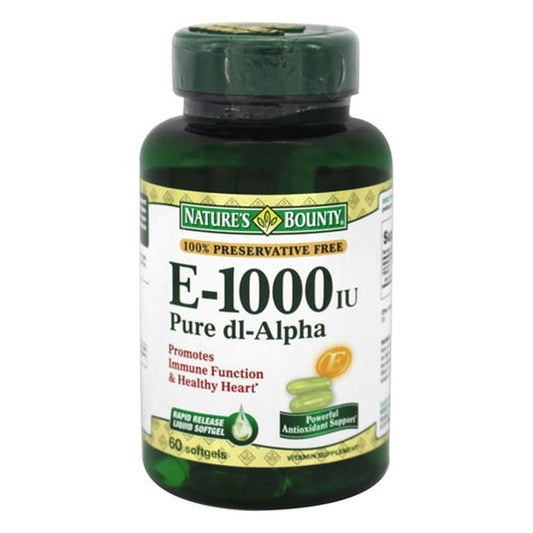 Nature'S Bounty Vitamin E 1000 Iu Softgels Pure Dl-Alpha 60 Soft Gels