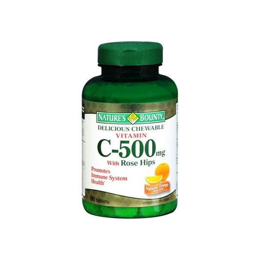 Nature'S Bounty Vitamin C 500 Mg With Rose Hips Chewable Tablets, Orange Flavor 90 Ea
