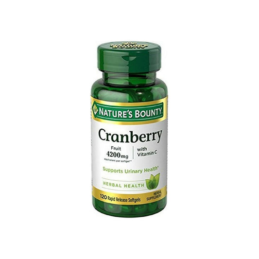 Nature'S Bounty Cranberry Fruit 4200 Mg, Plus Vitamin C Softgels, 120 Ea