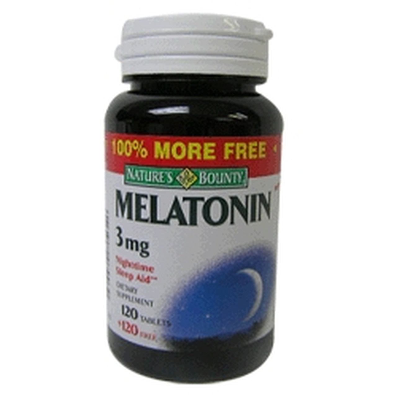 Natures Bounty Melatonin 3 Mg Nighttime Sleep Aid Tablets - 120+120 Tablets