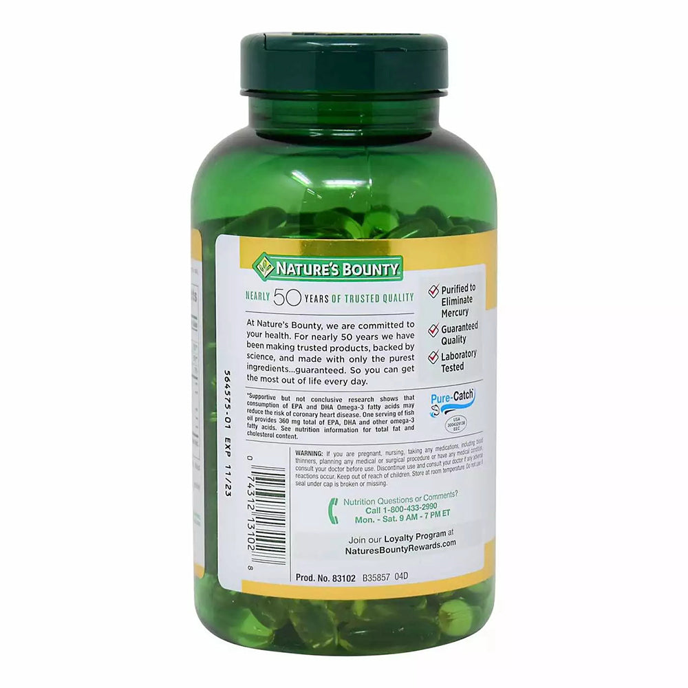 Natures Bounty Fish Oil 1,200 Mg - Rapid Gels - 200 Count