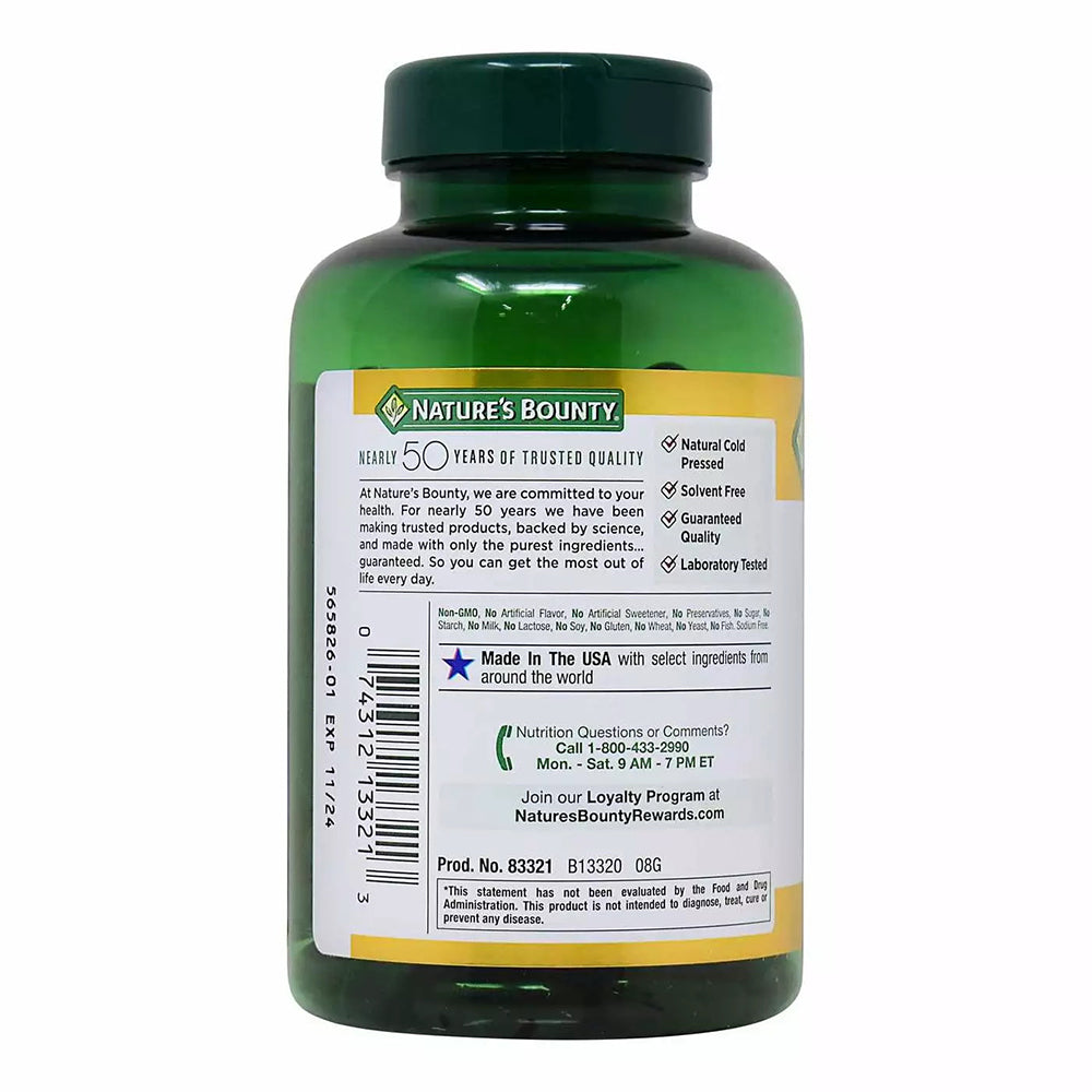 Natures Bounty Flaxseed Oil 1200 Mg - Rapid Release Softgels - 125 Count