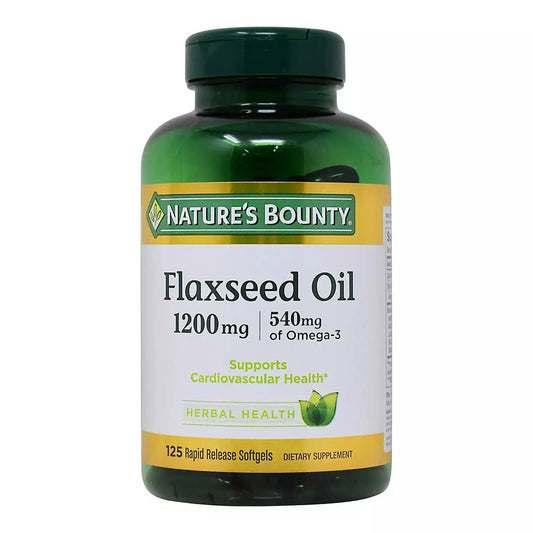 Natures Bounty Flaxseed Oil 1200 Mg - Rapid Release Softgels - 125 Count