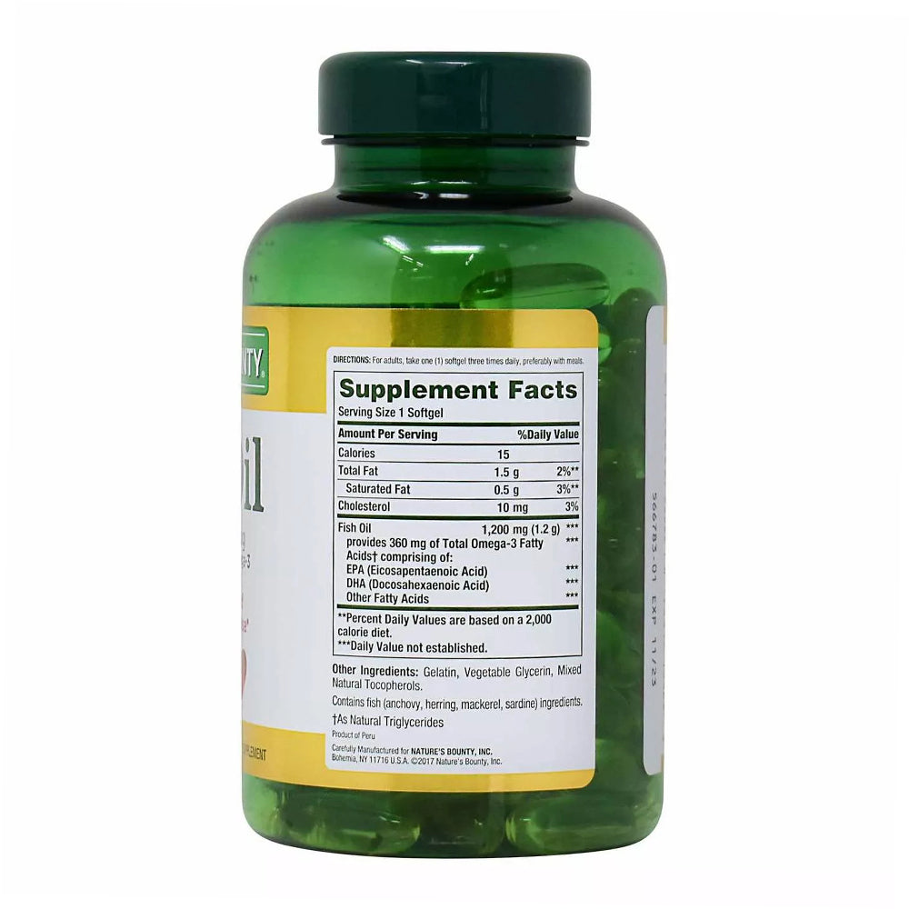 Natures Bounty Heart Health CareFish Oil Rapid Release Softgels 1200 Mg - 120 Count