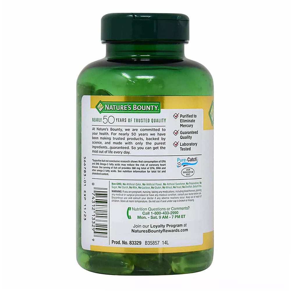 Natures Bounty Heart Health CareFish Oil Rapid Release Softgels 1200 Mg - 120 Count
