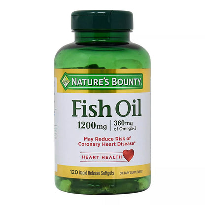 Natures Bounty Heart Health CareFish Oil Rapid Release Softgels 1200 Mg - 120 Count