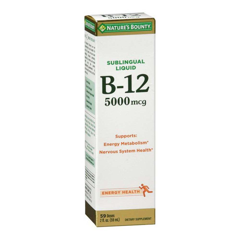 Natures Bounty B-12 5000 Mcg Dietary Supplement Liquid Berry - 2.0 Fl Oz
