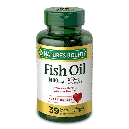 Natures Bounty Fish Oil 1400 Mg Dietary Supplement Softgels - 39 Count