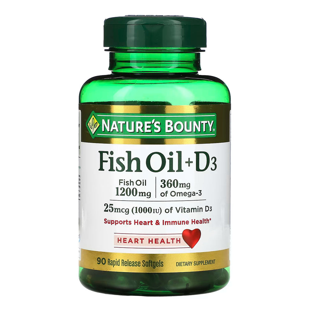 Natures Bounty Fish Oil D3 1200 Mg Softgels - 90 Ea