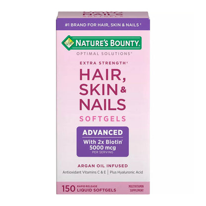 Natures Bounty 5000 Mcg Of Biotin Hair Skin And Nails Caplets - 150 Ea