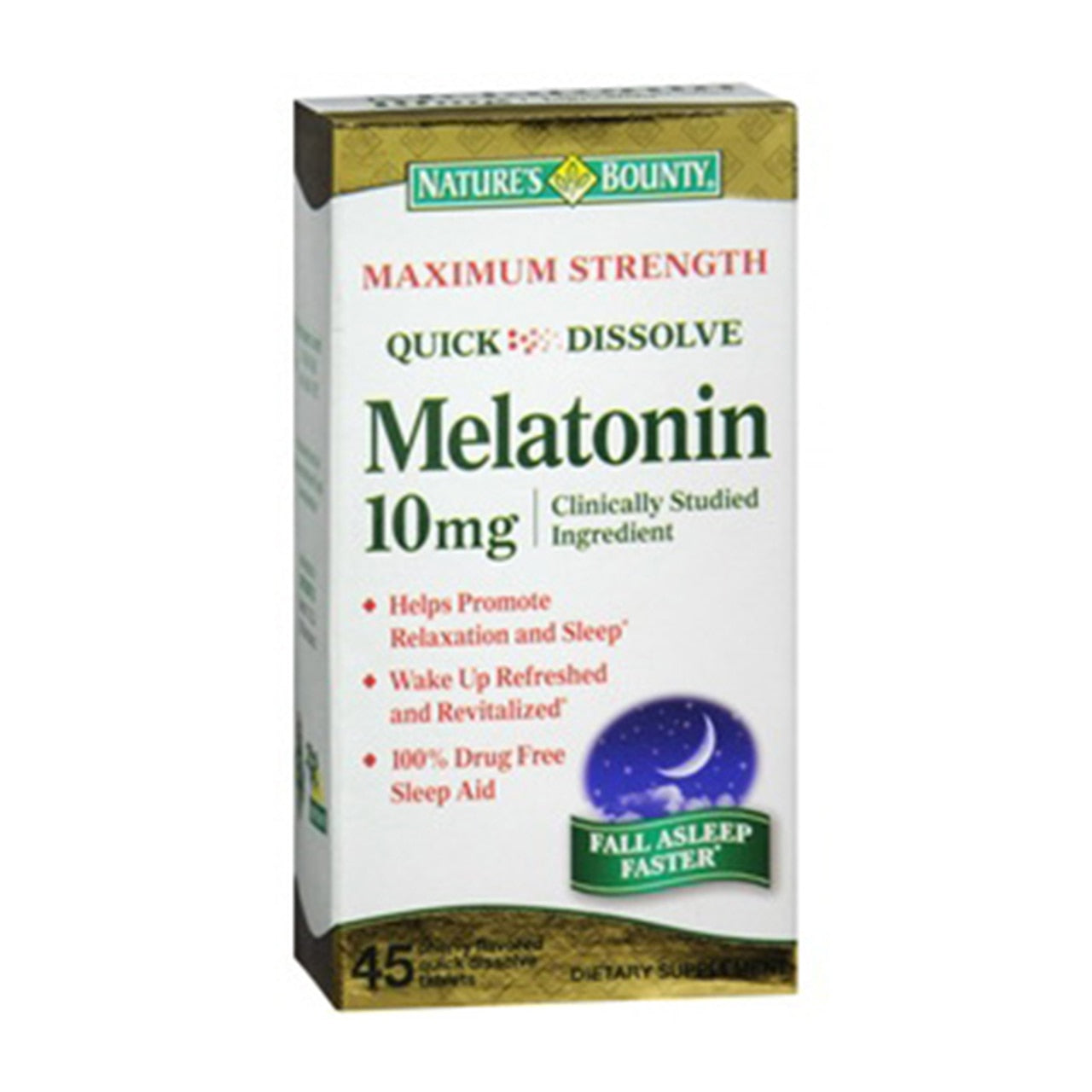 Nature'S Bounty Melatonin 10 Mg Quick Dissolve Tablets 45 Ea