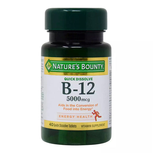 Nature'S Bounty Vitamin B12 5000 Mcg Quick Dissolve Tablets, Natural Cherry 40 Ea