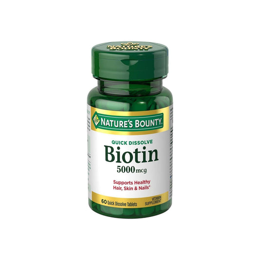 Nature'S Bounty Biotin 5000 Mcg Quick Dissolve Tablets 60 Ea