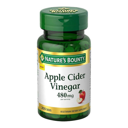Natures Bounty Apple Cider Vinegar Supplement 480 Mg - 200 Tablets
