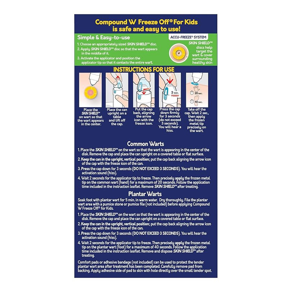 Compound W Freeze Off For Kids Wart Remover,18 Skin Shield Discs,
