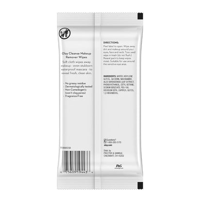 Olay Cleanse Makeup Remover Wipes, Fragrance Free, 25 Count