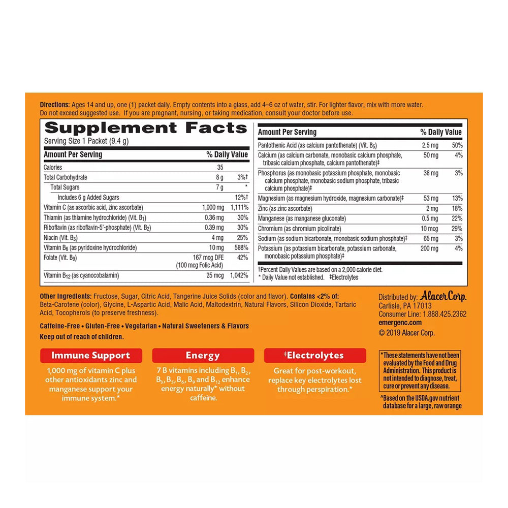 Drink Mix, Tangerine, 30 Packets 0.33 Oz Each