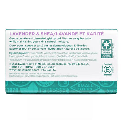 Tom'S Of Maine Natural Beauty Bar Soap With Raw Shea Butter, Lavender Tea Tree 5 Oz