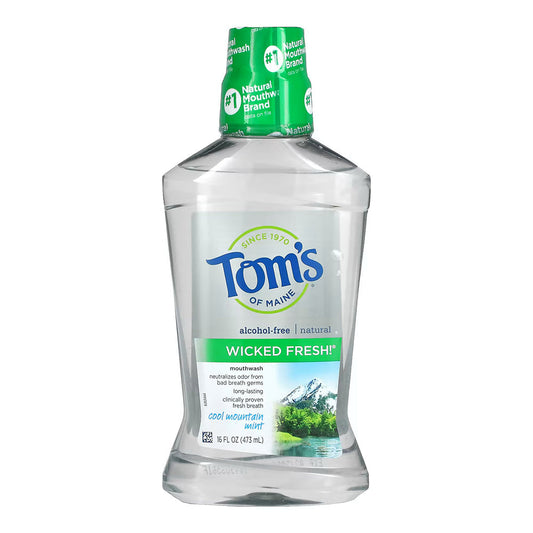 Tom'S Of Maine Long Lasting Wicked Fresh Mouthwash, Cool Mountain Mint 16 Oz