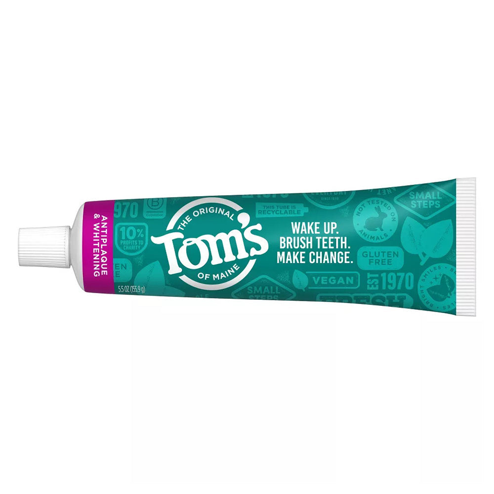 Tom'S Of Maine Antiplaque & Whitening Fluoride Free Toothpaste, Peppermint 5.50 Oz