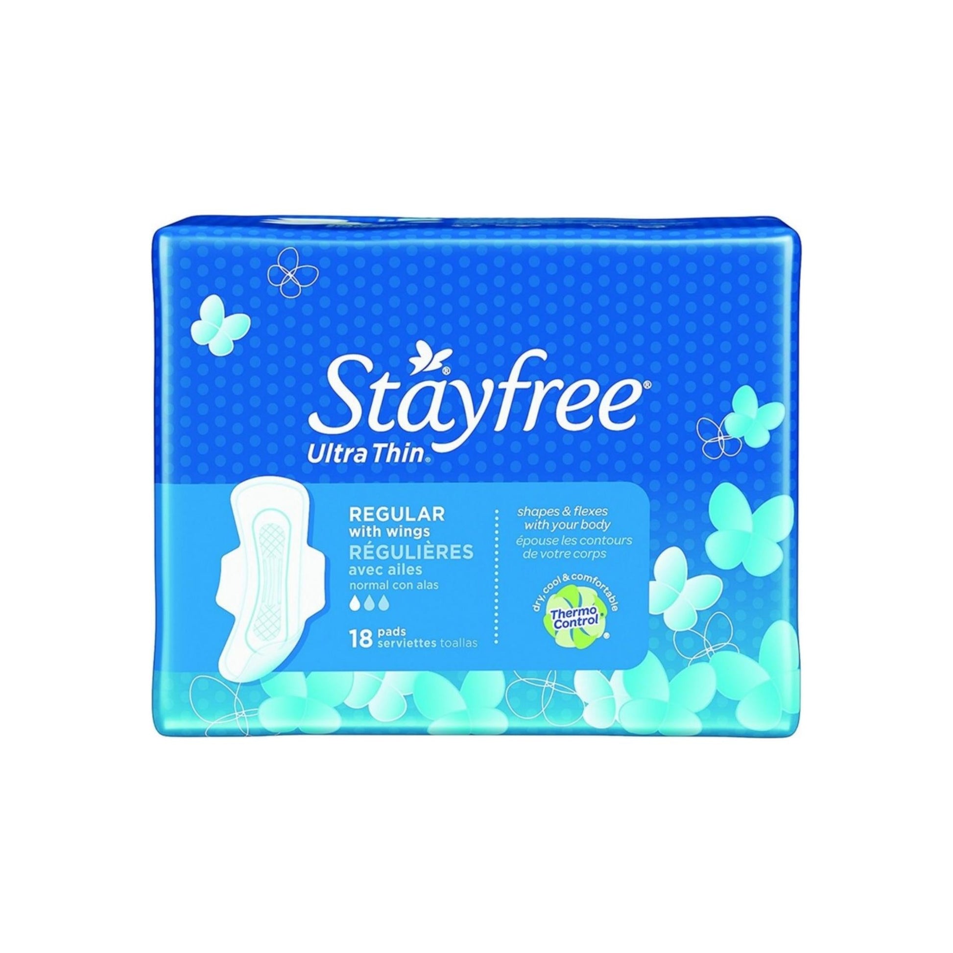 Stayfree Ultra Thin Regular Pads With Wings 18 Ea