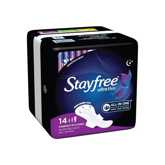 Stayfree Ultra Thin Overnight Pads With Wings 14 Ea
