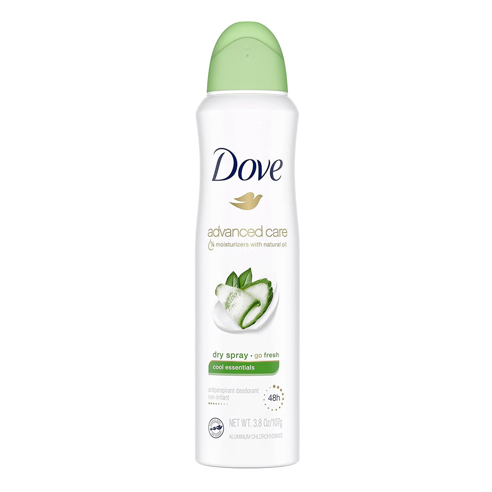 Dove Advanced Care Dry Spray Antiperspirant Deodorant For Women, Cool Essentials, 3.8 Oz