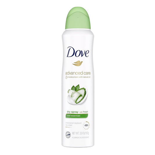 Dove Advanced Care Dry Spray Antiperspirant Deodorant For Women, Cool Essentials, 3.8 Oz