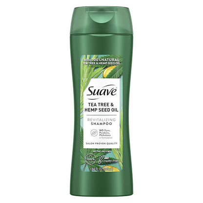 Suave Clarifying Shampoo For Oily Hair Tea Tree Hemp Seed Oil Paraben Free 12.6 Oz