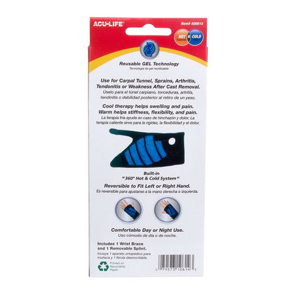 Acu-Life Wrist Therapy Brace - Hot & Cold Relief - 1 Ea