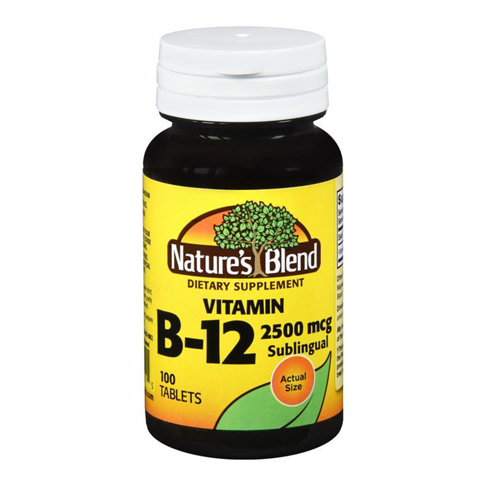Natures Blend Vitamin B-12, 2500 Mcg, Sublingual Tablets, 100 Ea