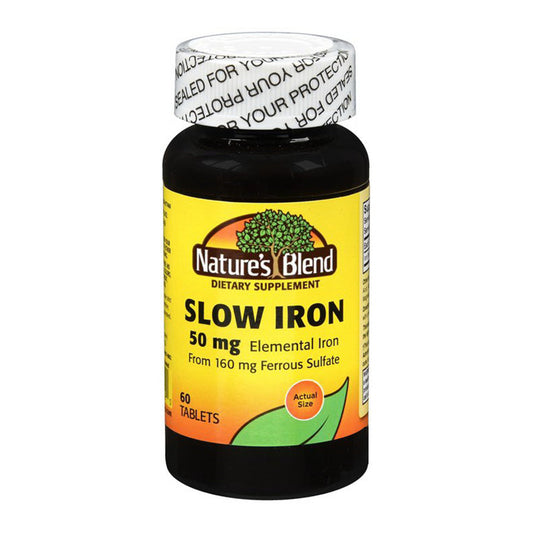 Natures Blend Slow Iron 50Mg Elemental - 60 Tablets