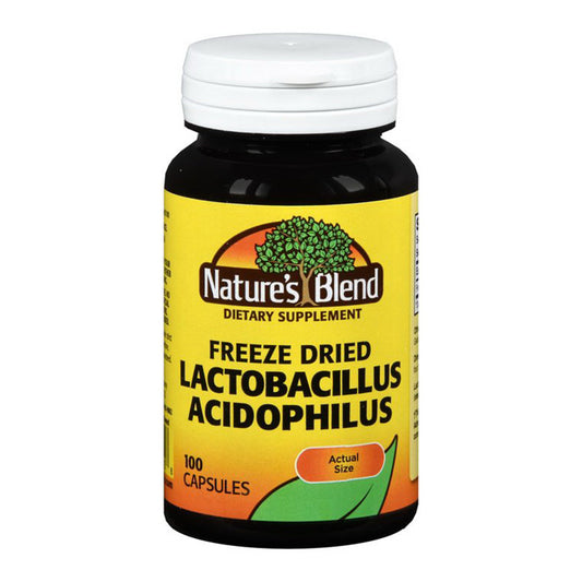 Natures Blend Freeze Dried Lactobacillin Acidophilus Capsules - 100 Count