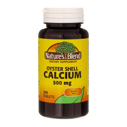 Natures Blend Oyster Shell Calcium 500 Mg Tablets - 100 Count