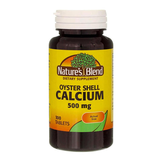 Natures Blend Oyster Shell Calcium 500 Mg Tablets - 100 Count