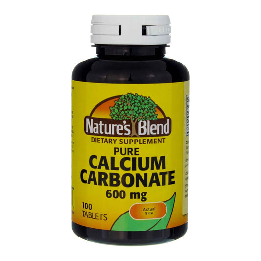 Natures Blend Pure Calcium Carbonate 600 Mg - 100 Tablets