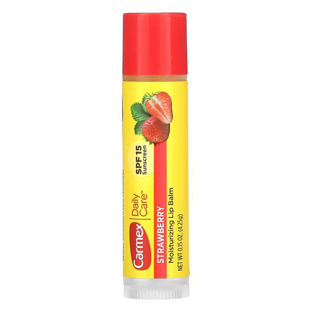 Carmex Daily Care Moisturizing Lip Balms With Octinoxate, Oxybenzone, Spf 15, Strawberry