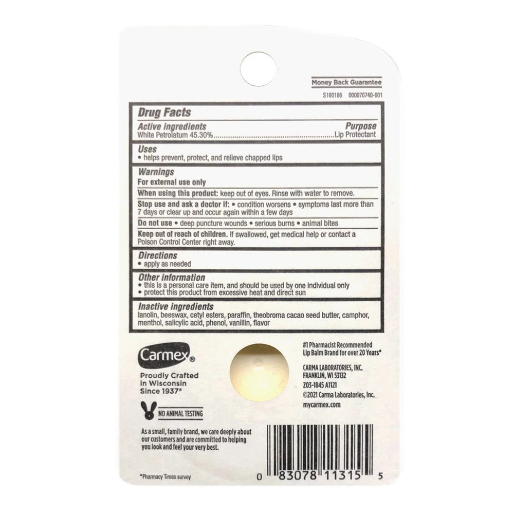 Carmex The Original Lip Balm, .25Oz