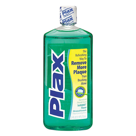 Plax Anti-Plaque Dental Rinse, Soft Mint - 24 Oz