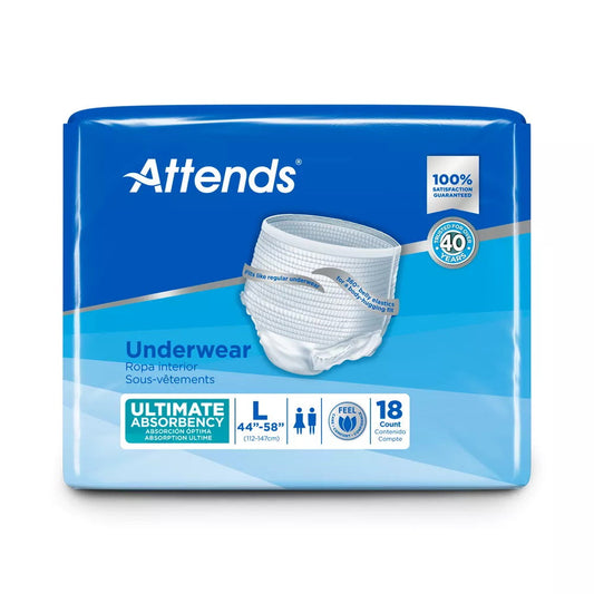 Attends Pull Ons 7 With Leakage Barriers For Heavy Protection, Large, #25032 - 18 Briefs