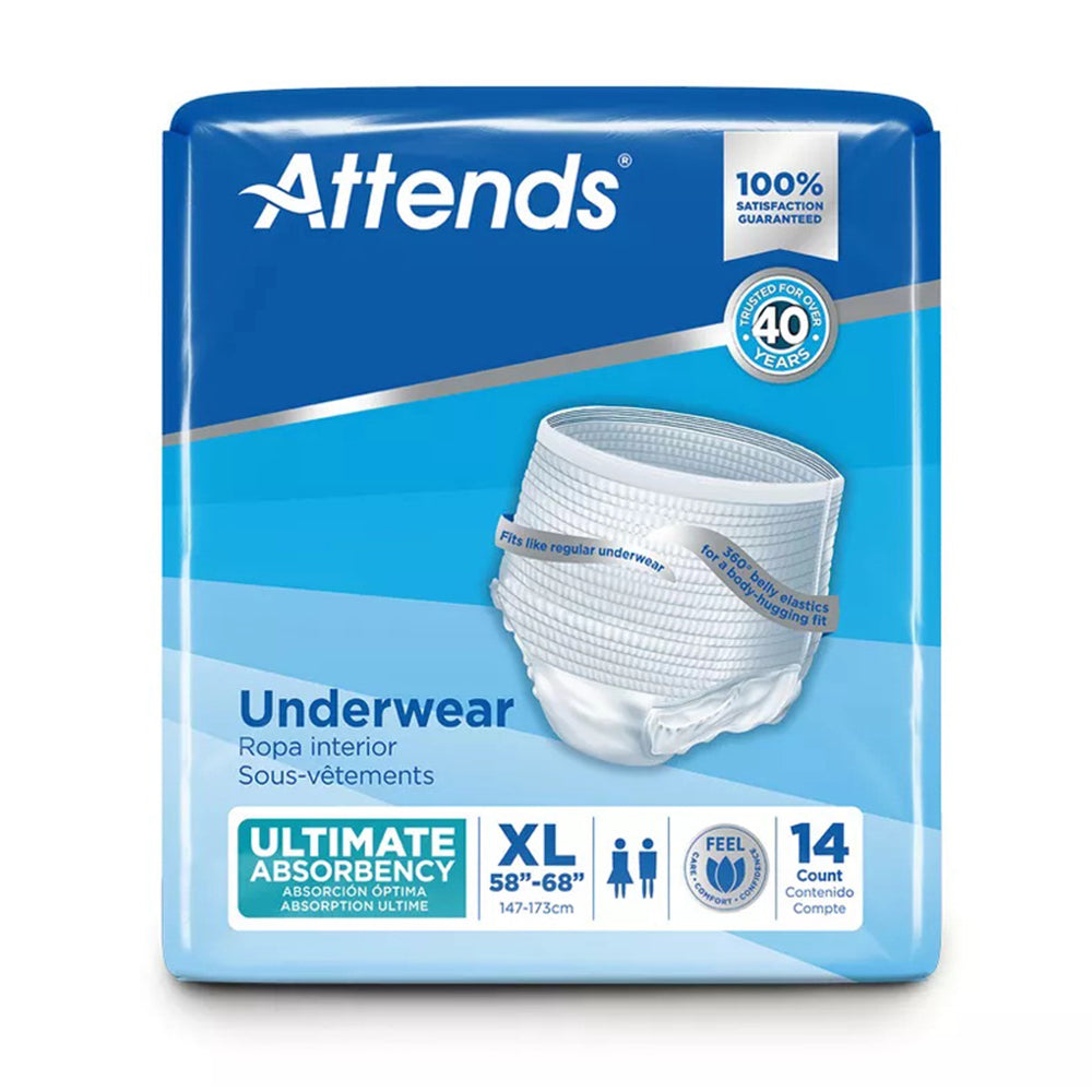 Attends Super Plus Underwear, Xl, Extra Large, Heavy Absorbency, App0740 White