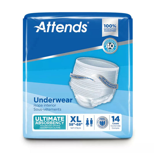 Attends Super Plus Underwear, Xl, Extra Large, Heavy Absorbency, App0740 White