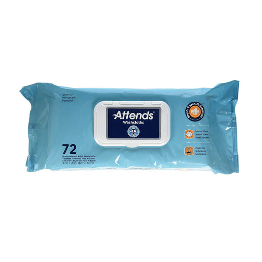 Attends Adult Wet Washcloths With Pop-Up Lid Wipe - 48 Ea