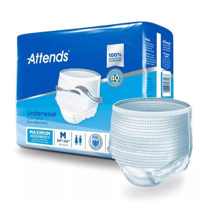 Attends White Medium Adult Moderate Absorbent Underwear - 20 Ct